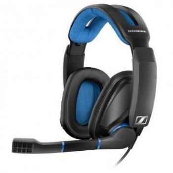 Sennheiser GSP 300 Gaming Headset with Microphone, Over-Ear, Noise-Cancelling Mic, Closed Acoustic Design, EPOS Engineered Audio, Flip-to-Mute Mic, Black/Blue