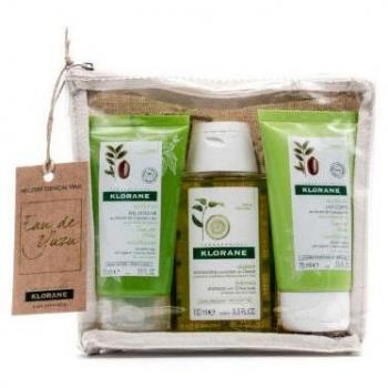 Klorane Set de Viaje Eau De Yuzu con Champú, Gel de Ducha y Leche Corporal