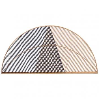 Cabecero de Cama Triángulo Marrón Negro Ratán 160 x 80,5 x 2 cm