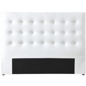 Cabecero Acolchado de 140 cm - Piel Sintética - Blanco - Francesco