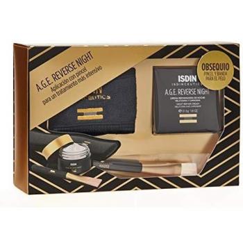ISDIN Isdinceutics Pack A.G.E. Reverse Night, Crema reparadora de noche con Melatonina, Obsequio Pincel aplicador y Banda para el pelo