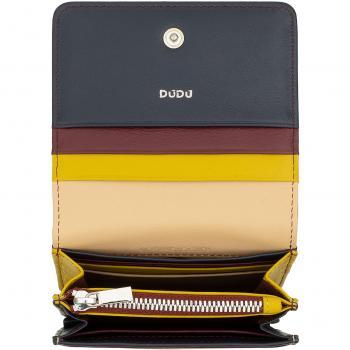 Cartera pequeña de mujer Dudu de piel con cremallera interna, 8 titulares para tarjetas y protección RFID, colorido y ultra compacto