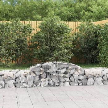 vidaXL Arched Gabion Baskets 3 pcs 300x50x40/60 cm Galvanised Iron
