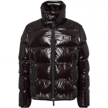 Dsquared2 Men's Glossy Nylon Down Jacket in Black | Size 46 | S74AM1533S54056 Color 900