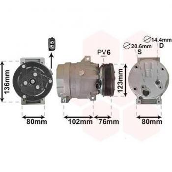 Compresor de aire acondicionado VAN WEZEL 4300K069