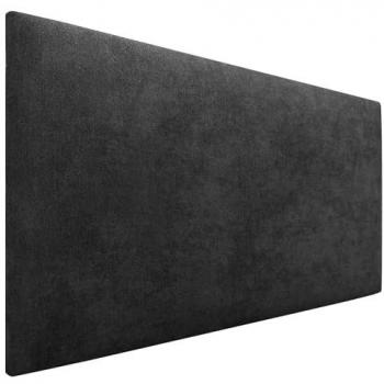 Cabecero Tapizado AQUALINE Liso de Polipiel o Tela Negro 95x50cm para Camas de 70/80/90 cm
