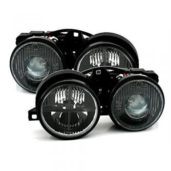 Juego de Faros Principales DIEDERICHS 1211580 para BMW Serie 3 E30 (82-94) con diseño Angel Eyes y ajuste eléctrico, color negro
