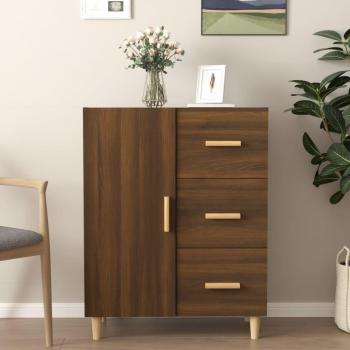 Aparador de madera contrachapada color roble marrón 69,5x34x90 cm - Mueble de Almacenaje de Salón, Buffet para salón Moderno, Armario Auxiliar, Armario de Almacen