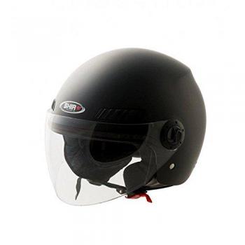 Shiro Casco Jet SH62, GS, color negro mate, tamaño L