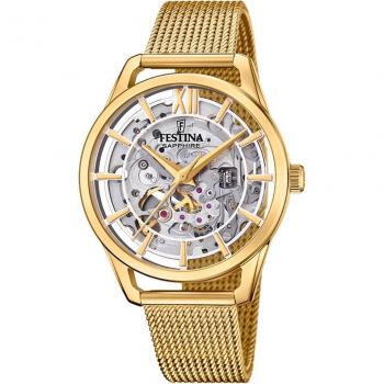 Festina F20629/1 Automatic Skeleton Reloj de Mujer Acero Dorado