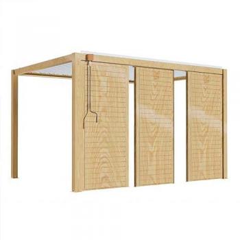 Pérgola bioclimática autoportante 3 x 4 m blanca con 3 claustras