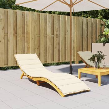 Cream Oxford Fabric Sun Lounger Cushion 200x50x3 cm