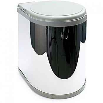 CUBO BASURA KAIROS 1x14L. ACERO INOXIDABLE TAPA PLASTICO GRIS. APERTURA AUTOMATICA.