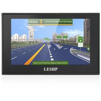 Navegador LESHP GPS para Coche 5’’ Pantalla Táctil WinCE con FM 8GB/128M Actualización Gratuita de Mapa de Europa por toda la Vida mejorando la batería