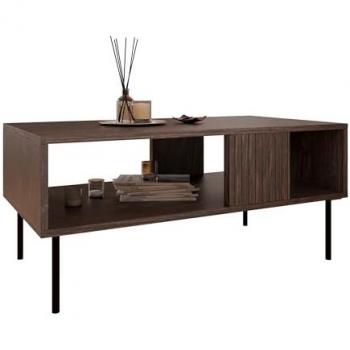 Mesa de Centro Angular Miami V100, Aglomerado Laminado Negro, 100 x 55 x 46 cm