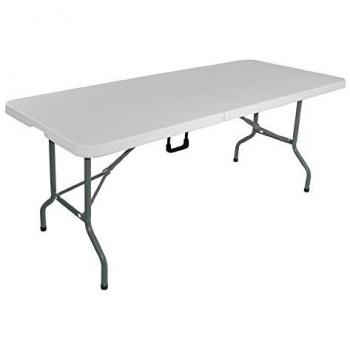 Mesa Plegable Rectangular Blanca 183 cm - Bolero L001, Ligera y Resistente, Ideal para Catering y Eventos