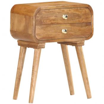 Solid Mango Wood Bedside Cabinet 43x30x58 cm