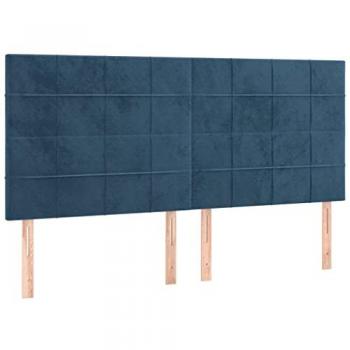 Cabeceros 4 unidades de terciopelo azul oscuro 90x5x78/88 cm