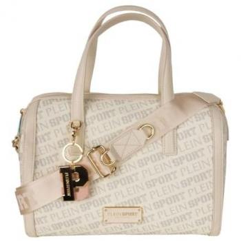 Plein Sport Women's White Polyamide Logo Print Crossbody Bag