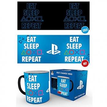 Taza Termosensible 320 ml Eat Sleep Repeat - Pokémon y PlayStation