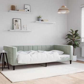Sofá cama terciopelo gris claro 100x200 cm Vidaxl