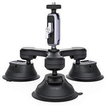 PGYTECH Adjustable Three-Arm Suction Cup Mount for Action Cameras 360 Degrees