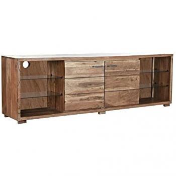 Mueble de TV DKD Home Decor Marrón 200x40x63 cm Cristal Acacia Estándar