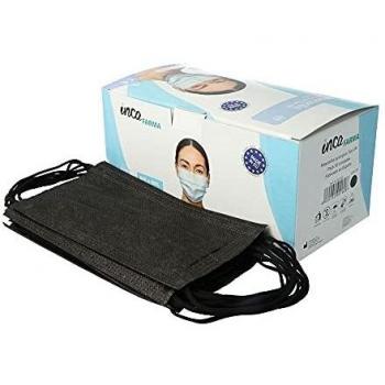 Inca Mascarilla quirúrgica tipo II color negro pack 50 unidades 207 g