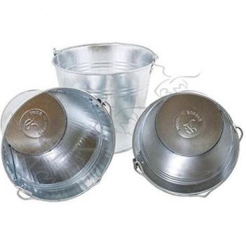 Juego DE 3 Cubos METÁLICOS GALVANIZADOS MACETAS DE CINC DE 7, 10 Y 12 litros