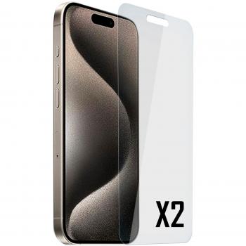 Akashi ALTVTI15P2TG Protector de Pantalla para Apple iPhone 15 Pro, Pack de 2