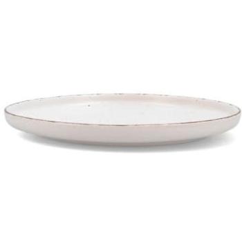 Plato Llano Cerámico Grande Quid Duna 26,5x2,8cm Beige Decorado Apto Microondas y Apilable