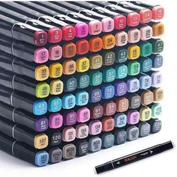 Rotuladores alcohol copic Marcadores permanente 80 colores marcadores artísticos, bolígrafo profesional de doble punta, permanente para adultos y niños, marcadores de bocetos a base de alcohol