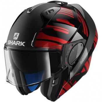 HE9704EKUR : Casco moto SHARK EVO-ONE 2 LITHION DUAL NEGRO CROMO ROJO talla M