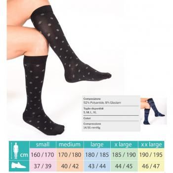 Calcetines Ca-Mi Fantasy15 Media Azul/Azul M 1 Par