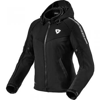 Chaqueta textil de moto para mujer REV'IT! Proxy H2O - Impermeable, con protección, color negro-blanco, talla 38