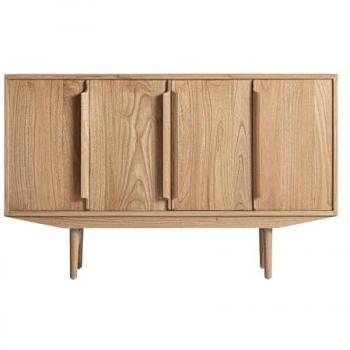 Buffet de Madera Mindi Natural y Marrón 130x40x82cm