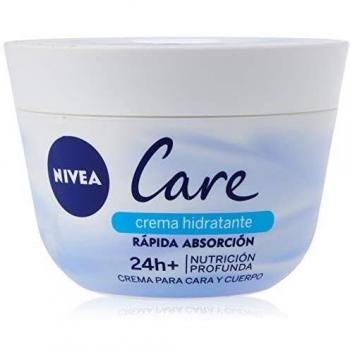 NIVEA Care 400 ml, Crema Hidratante Nutritiva para Cara y Cuerpo de Absorción Rápida con Hidratación Profunda de 24 Horas