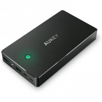 AUKEY Bateria Externa 20000mAh Power Bank con Entrada Lightning y Micro USB, 2 Salidas USB 3.4A