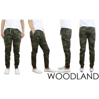 Men's Slim Fit Basic Stretch Joggers - Large - Woodland
