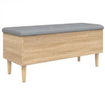 Banco de almacenamiento de madera ingeniería roble Sonoma 102x42x46 cm