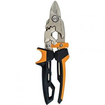 Fiskars 1027212 Tijeras Corta Chapas PowerGearTM tipo aviación corte recto cuchilla Bulldog 38,1mm
