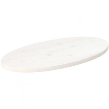 Mesa ovalada de madera maciza de pino blanco 80x40x2,5 cm
