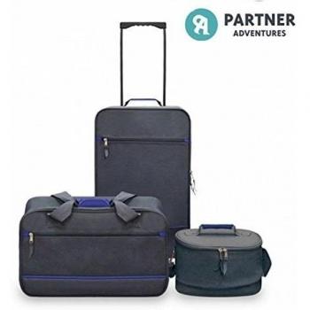 Set de equipaje 3pieces maleta bolsa de viaje con Vanity Case gris oscuro