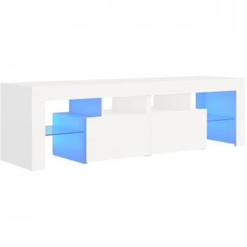 Mueble de TV Blanco con Luces LED 140x36,6x40 cm