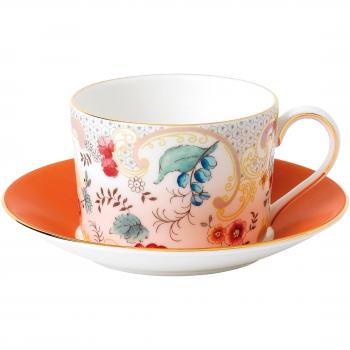 Wedgwood Wonderlust - Juego de taza y platillo, diseño de flores rococó
