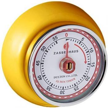 Zassenhaus Retro Yellow Magnetic Kitchen Timer Speed 7cm