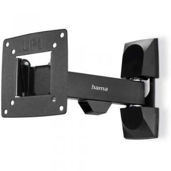 Soporte TV Hama 00220820 - Soporte de Pared Giratorio e Inclinable para TV de 10 a 26, VESA 75x75/100x100, Máx 15Kg, Color Negro