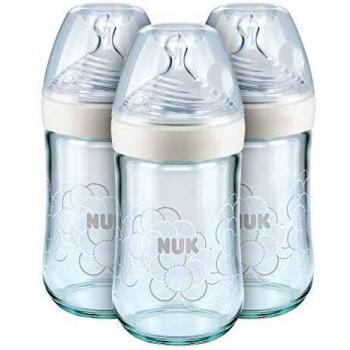 Biberón Anticólicos Nuk 240 ml - Set de 3 Unidades Nature Sense de Vidrio
