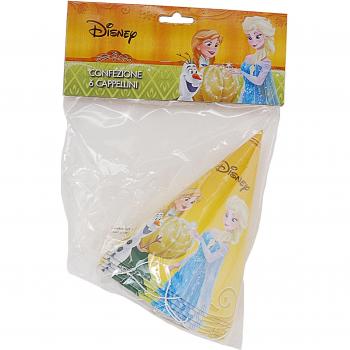 Ciao 29147 - unidades 6 Gorros Cono papel Disney Frozen Halloween, naranja