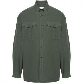 Emporio Armani Men's Cotton Shirt in Green | Size Large | 3D1C7F1K2RZ05C1